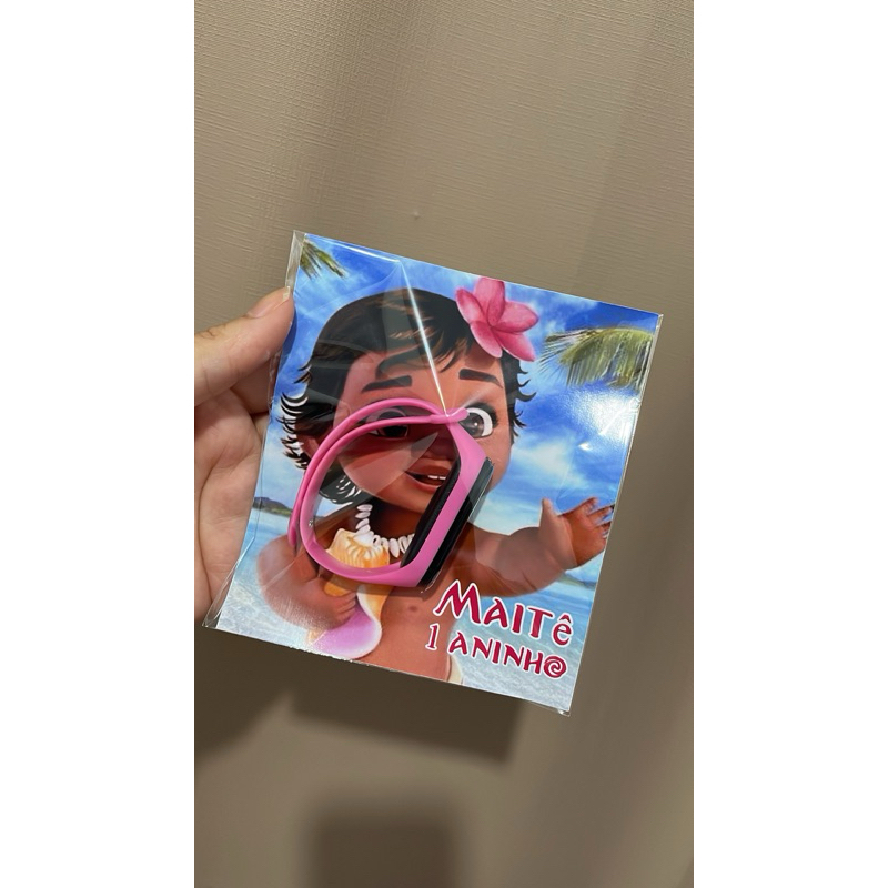 kit10und Saquinho com relógio/ Tema Moana Baby/ lembrancinhas