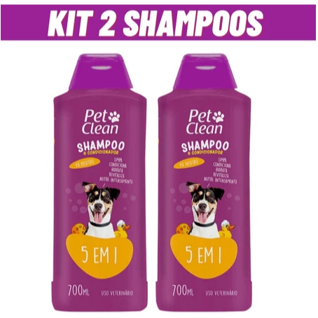 Combo 2 Shampoo e Condicionador Pet Clean 1,4L para Cães e Gatos