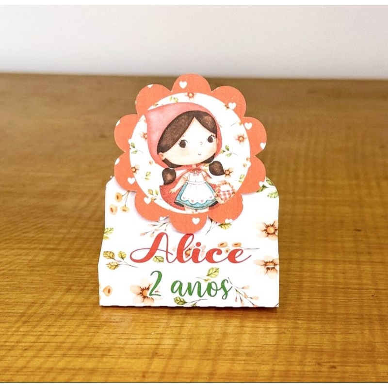 PEGUE E MONTE - Kit Porta Bis Duplo Personalizado Lembrancinhas Aniversário Festa Caixinhas Chapéuzinho Vermelho
