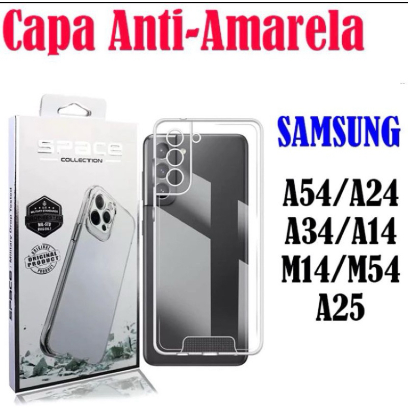 Capa Transparente Acrílico Samsung A15/A54/A34/A24/A14/A25/M14/M54/A05/A05S/A24/A25/A35/A55 Capinha Case Protetor Câmera