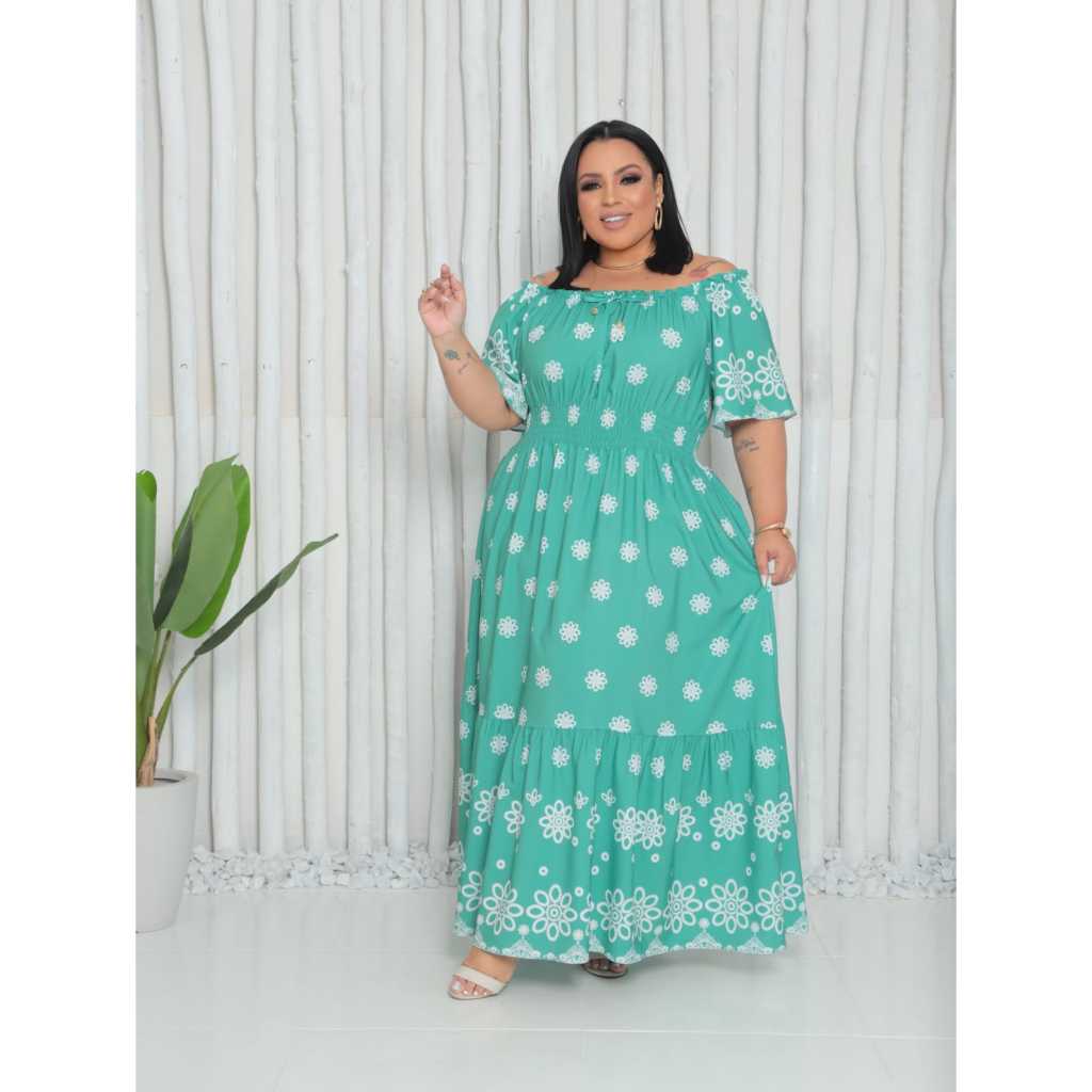 Vestido Ciganinha Estampado Plus Size