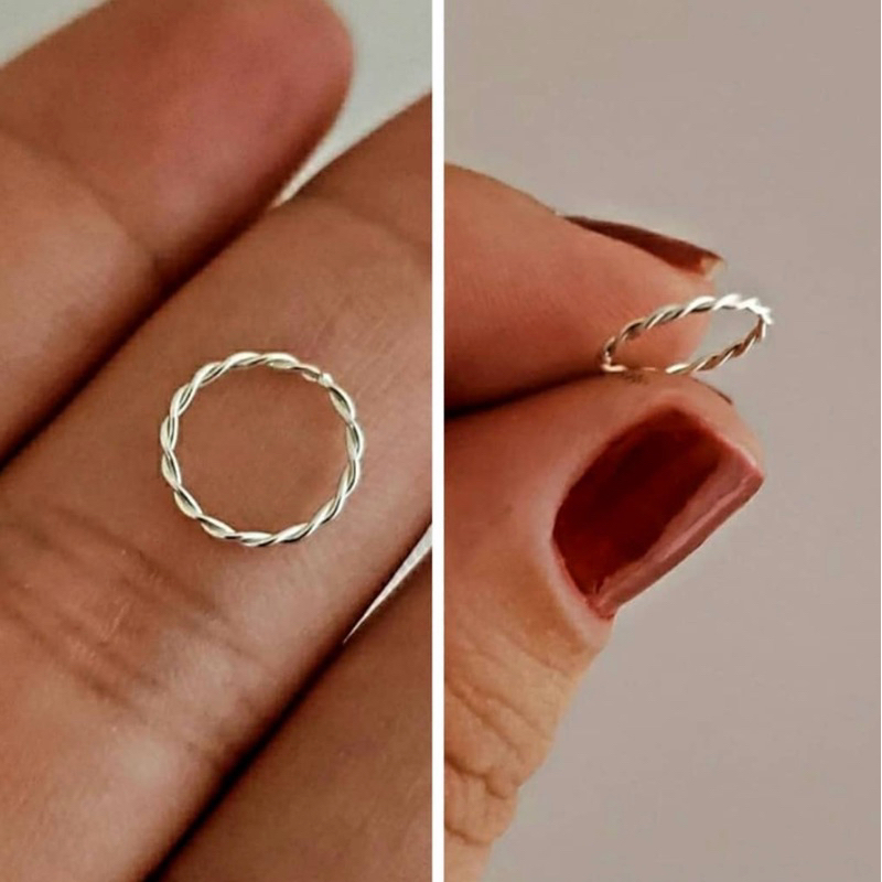 Piercing Argolinha De Nariz 10mm - Hipoalergênico Em Prata 925 em Oferta na Shopee