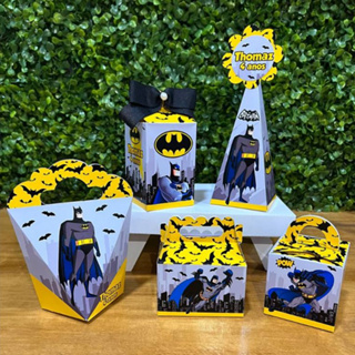 KIT FESTA PERSONALIZADA BATMAN - PEGUE E MONTE - Lembrancinha - Aniversário - Caixinha Personalizada em Oferta na Shopee