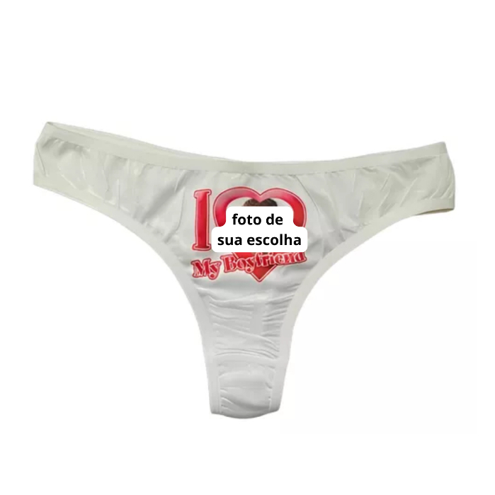 Calcinha Feminina Personalizada I Love My Boyfriend em Oferta na Shopee
