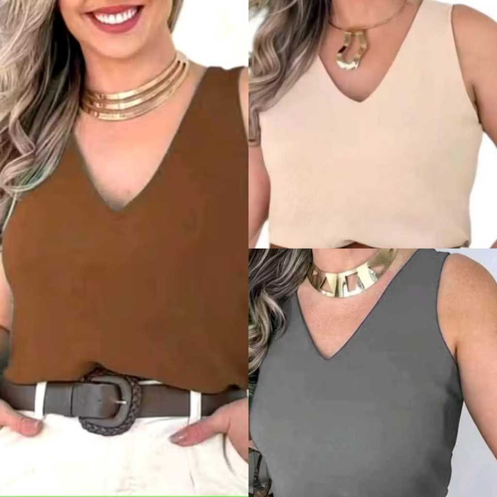 kit 3 blusas feminina estilosa duna elegante em Oferta na Shopee