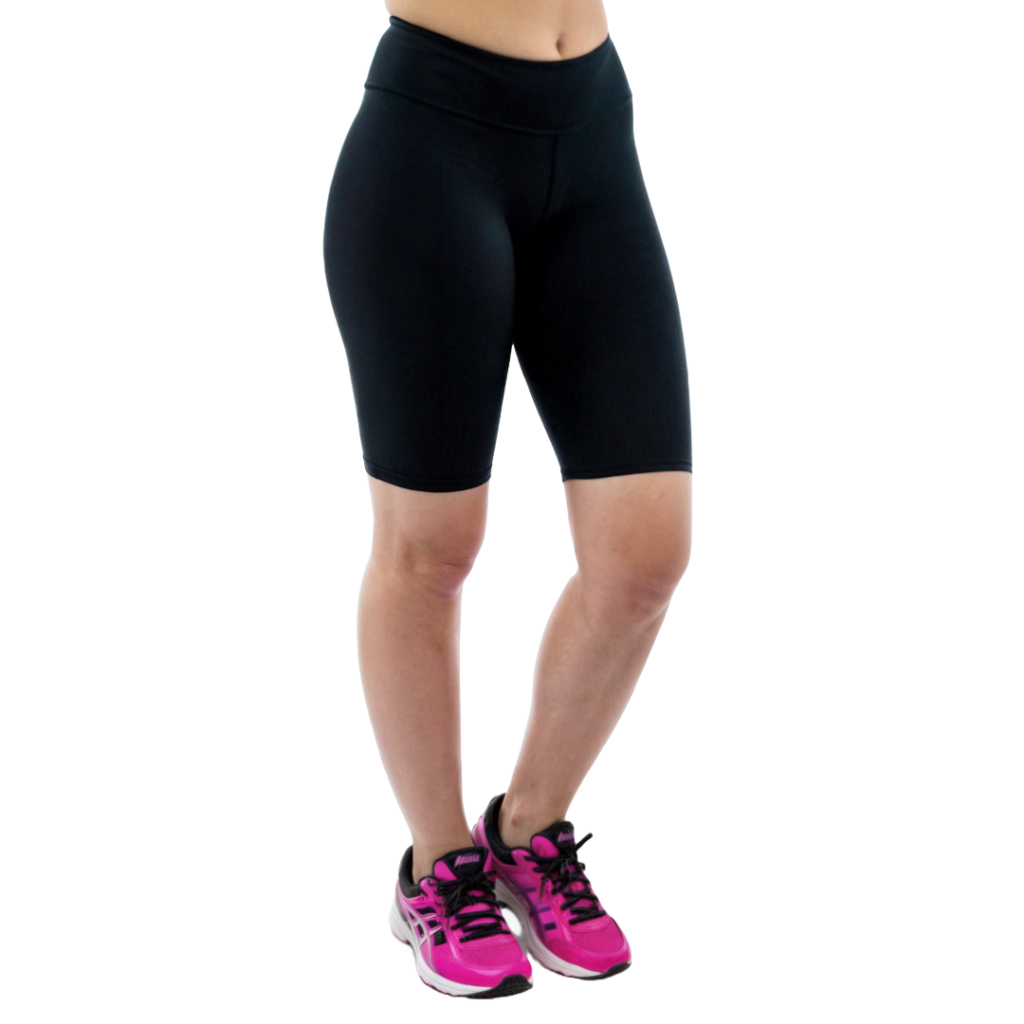 Shorts Legging Academia Feminino Meia Coxa Cintura Alta Bermuda Ciclista Zero Transparência