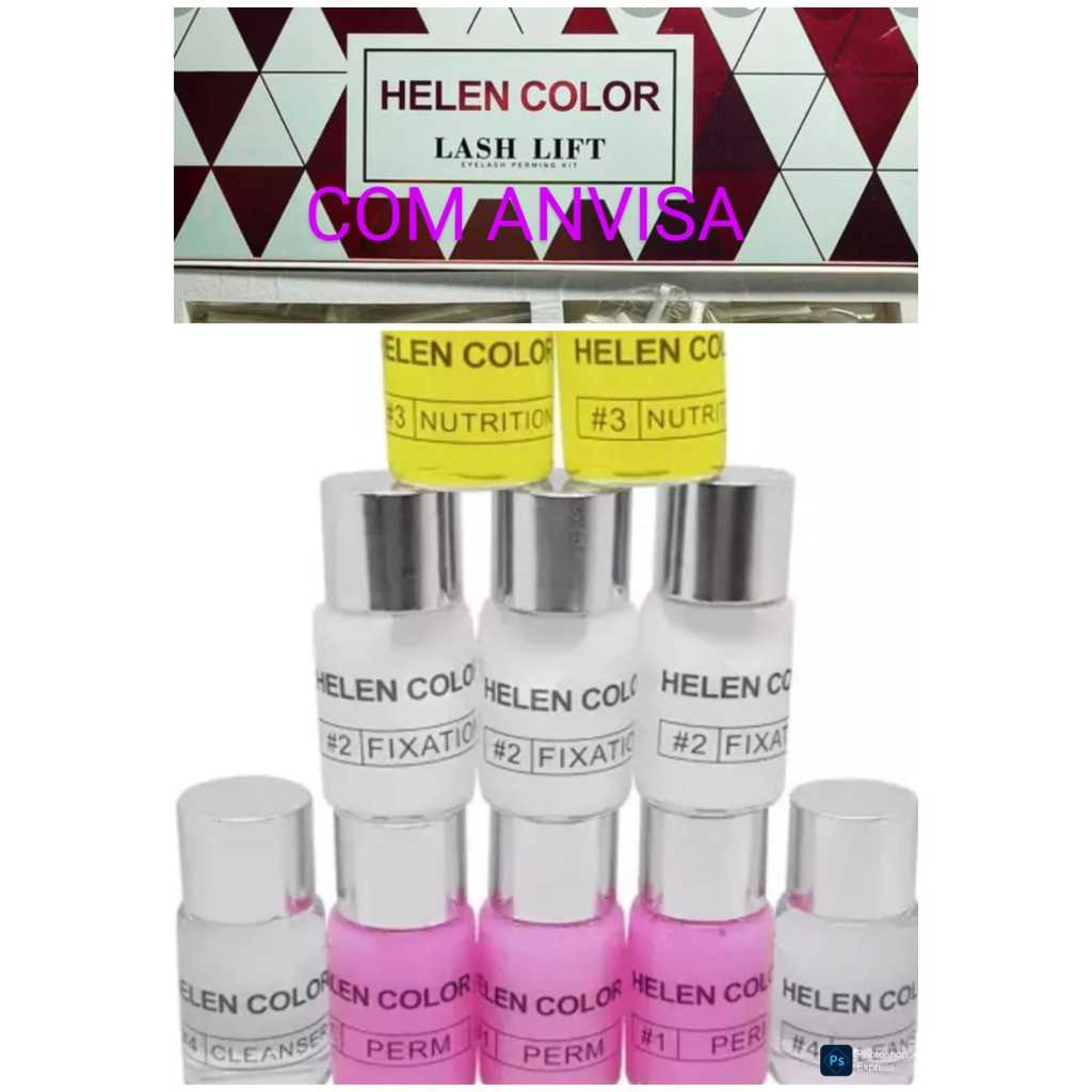 Kit Lash Lifting Permanente Cílios Helen Color Com ANVISA em Oferta na Shopee