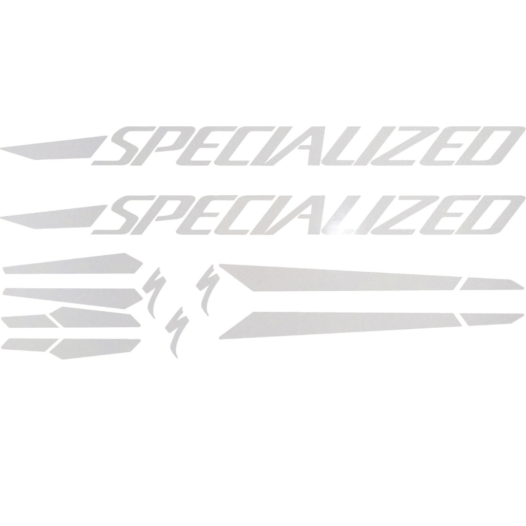 Adesivo refletivo Branco Specialized + S para Bicicleta Mountain Bike Quadro