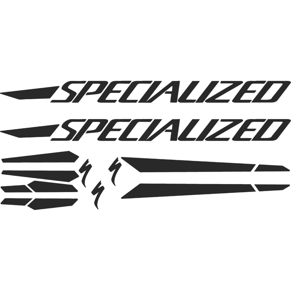 Adesivo refletivo Preto Specialized + S para Bicicleta Mountain Bike Quadro