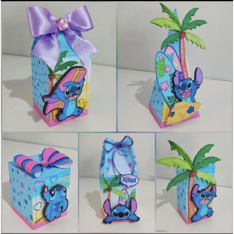 PEGUE E MONTE - Kit Caixinhas Personalizadas Festa Aniversário Stitch