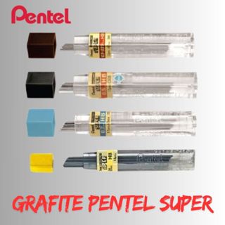 Grafite para Lapiseira 0.3 0.5 0.7 0.9mm Pentel c/12 minas HB B 2B 4B em Oferta na Shopee