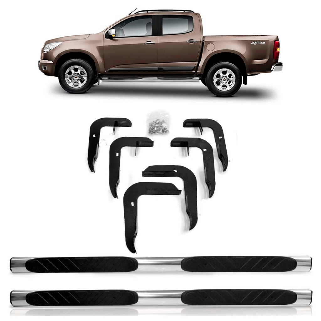 Par Estribo Lateral Tubular S10 2012 2013 Cabine Dupla Alumínio