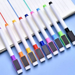 10/20/30/40/50 Canetas Para Quadro Branco Com Imã e Apagador - Tinta Preta - Tampa colori…