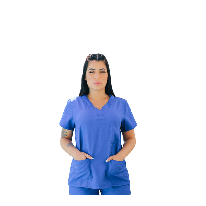 Blusa de manga curta de Uniforme Flexibilidade Acabamento profissional Com Elastico 52