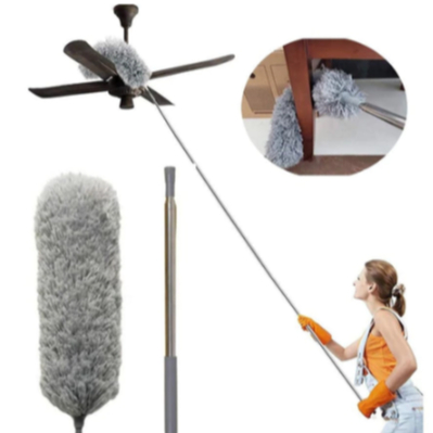 Espanador De Pena Extensível Telescópica Cabo Longo Microfibra Limpeza Escova Mágica