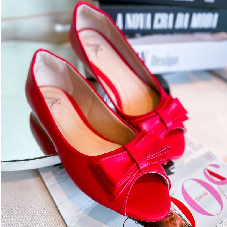 Sapatilha Feminina Peep Toe com Laço – Elegância e Conforto para o seu Dia a Dia