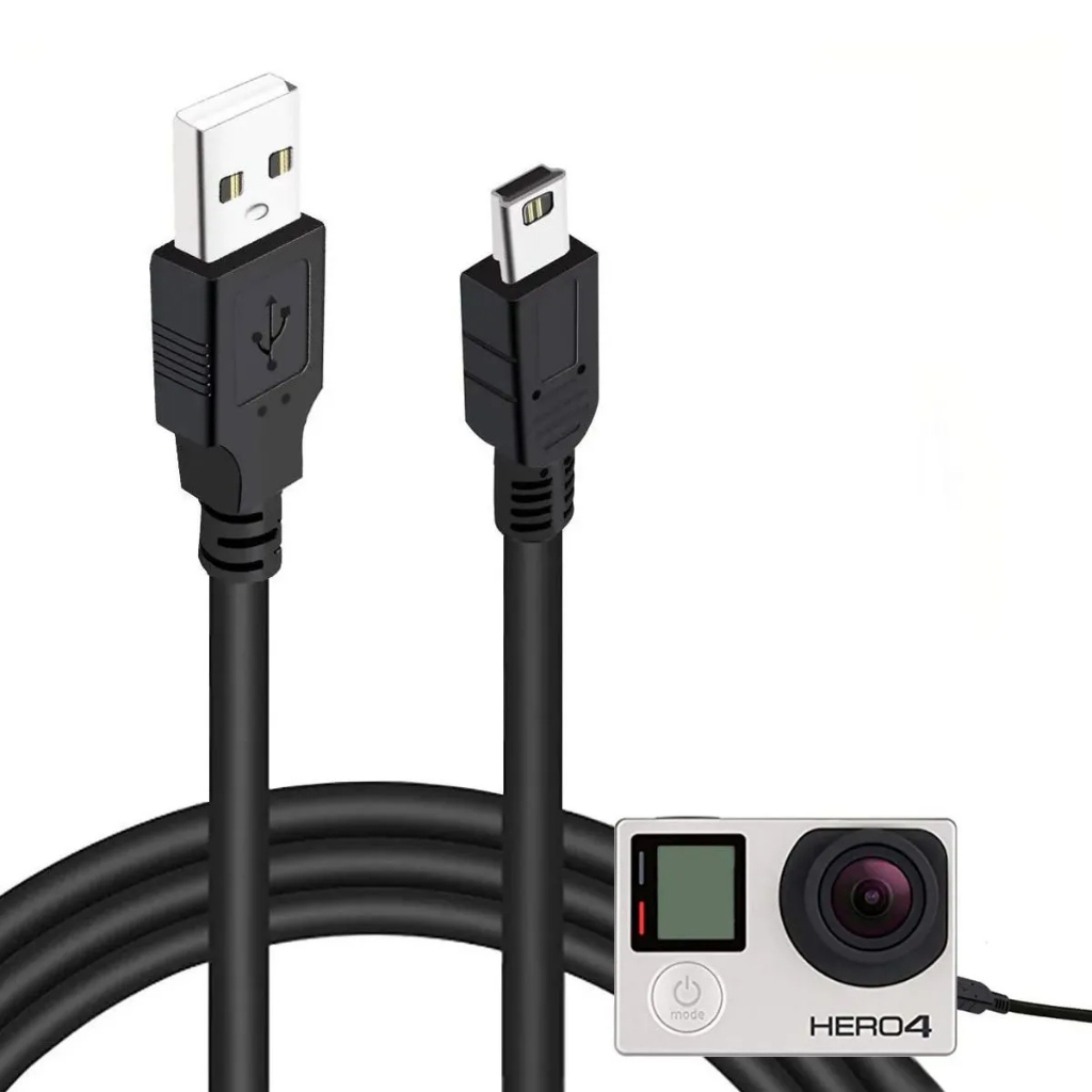 Cabo Mini-USB Carregamento e Transferência Dados para GoPro 3 à 4