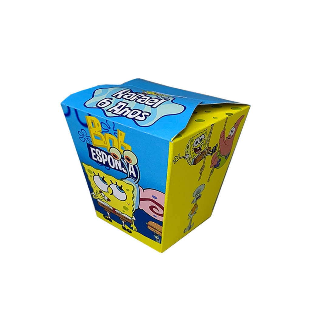 Caixinhas Sushi Bob Esponja Personalizadas com Nome e Idade Para Festas de Aniversário e Lembrancinha
