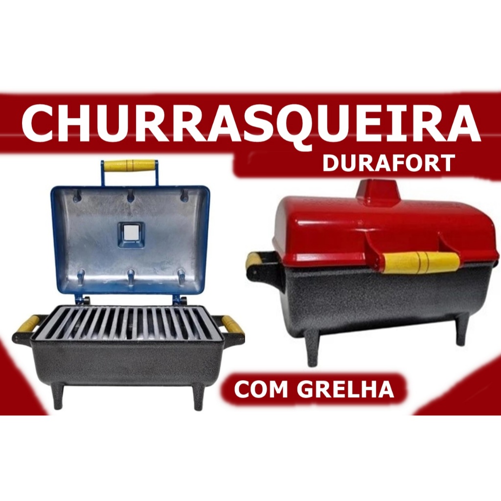 Churrasqueira Bafo Durafort Com Grelha Perola Premium - Churrasqueira Portátil Alumínio Reforçado