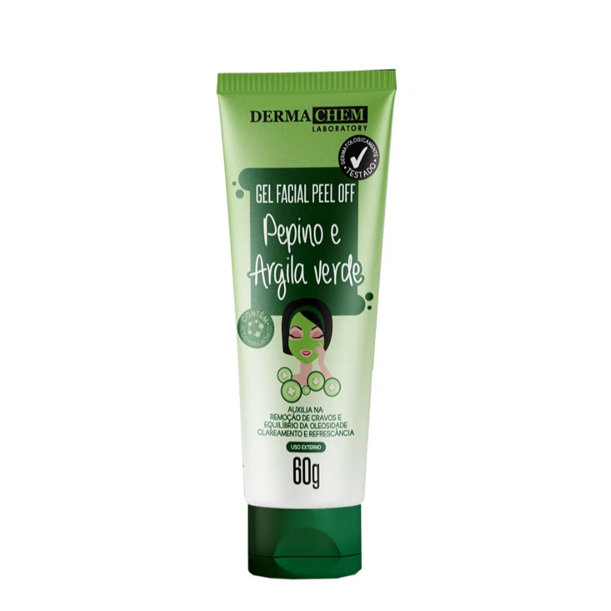 Dermachem Mascara Gel Facial Peel Off Pepino e Argila Verde Remoção de Cravos Controle de Oleosidade em Oferta na Shopee
