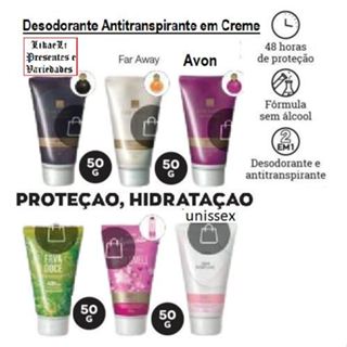 3 Uns. Desodorante Bisnaga Antitranspirante em Creme Avon 50 g  com aplicador = Todos as Fragrancias = Variações em Oferta na Shopee