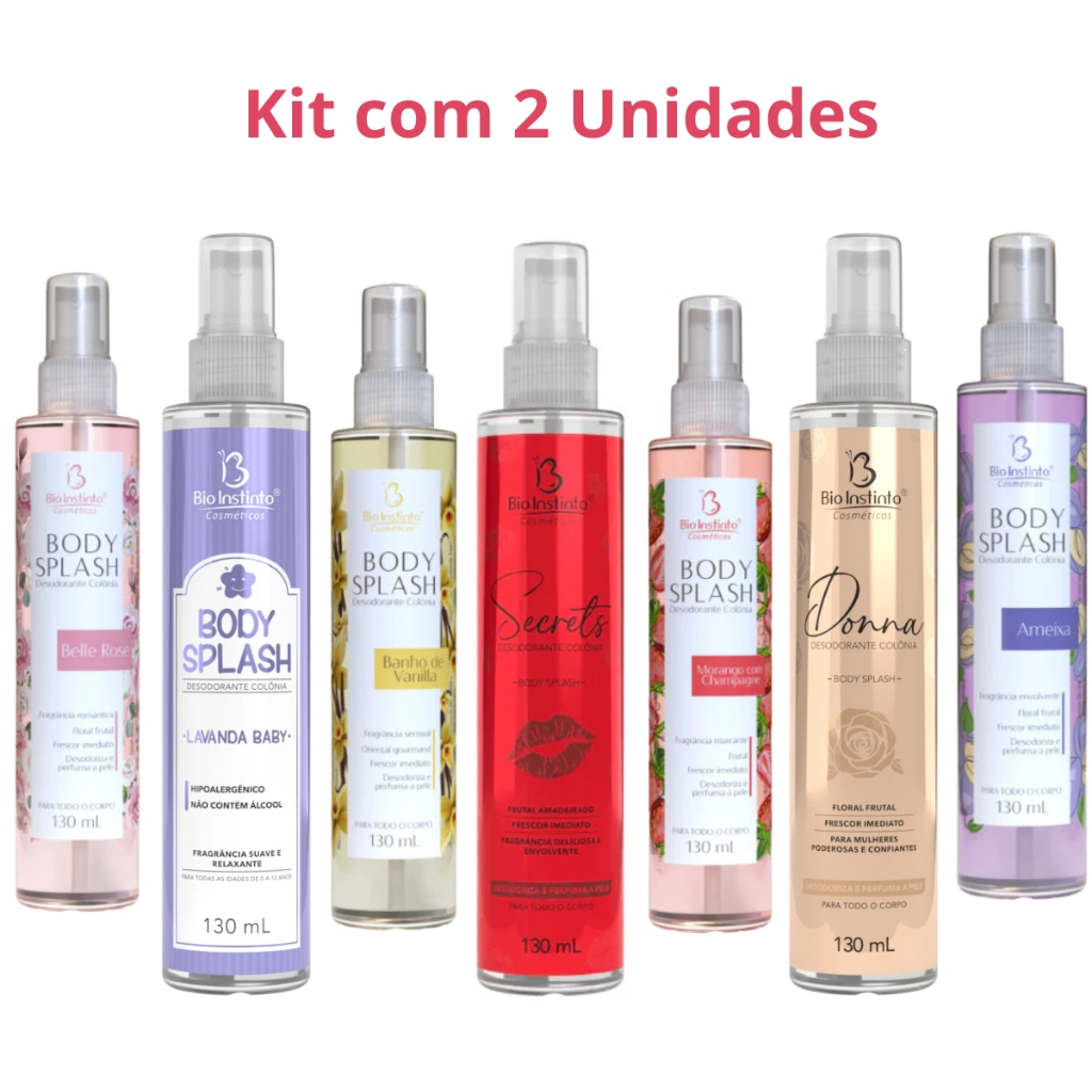 Kit 2 Body Splash Desodorante Colônia Perfume Corporal Bio Instinto