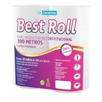 Papel Higiênico Best Roll Pacote com 8 Rolos de 300m