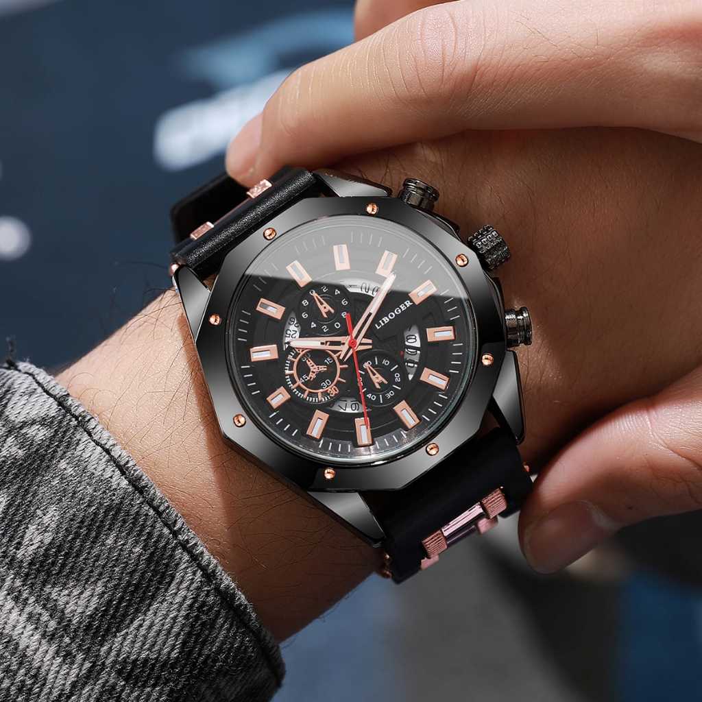 Relógio Masculino Analógico com Detalhes Dourados: Onde Comprar | BuscaProdutos