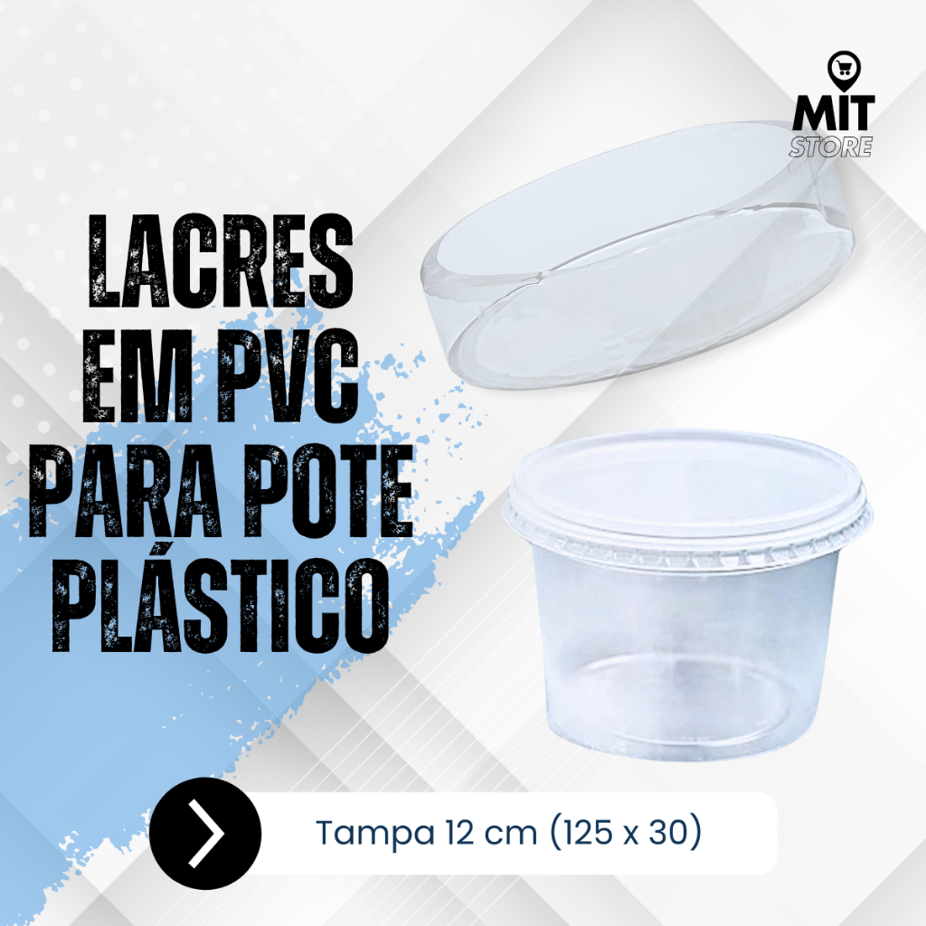 Kit 300 Lacres Para Pote Plástico 12 cm 500 g ou 500 ml  PVC Termoencolhível (125 X 30)