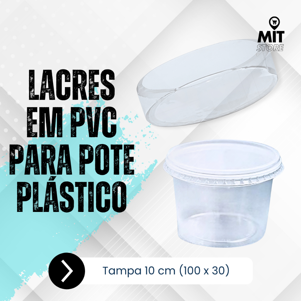 Kit 300 Lacres Para Pote Plástico 10 cm 250 g ou 250 ml PVC Termoencolhível (100 X 30)