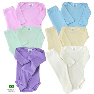 Kit 6 peças conjunto body e calça bebê menina e menino