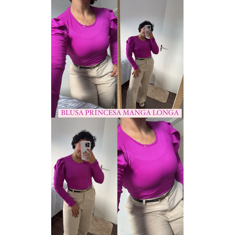 BLUSA BLUSINHA MANGA LONGA PRINCESA CANELADA EVANGÉLICA