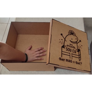 Caixa de Presente Grande Flork 15x30x30cm em MDF 3mm em Oferta na Shopee