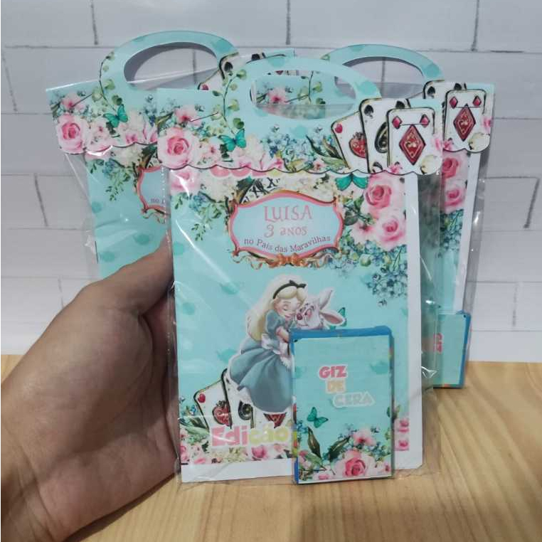 Kit Colorir com giz Alice no pais das maravilhas - Festa Infantil  Lembrancinha Aniversário Livrinho