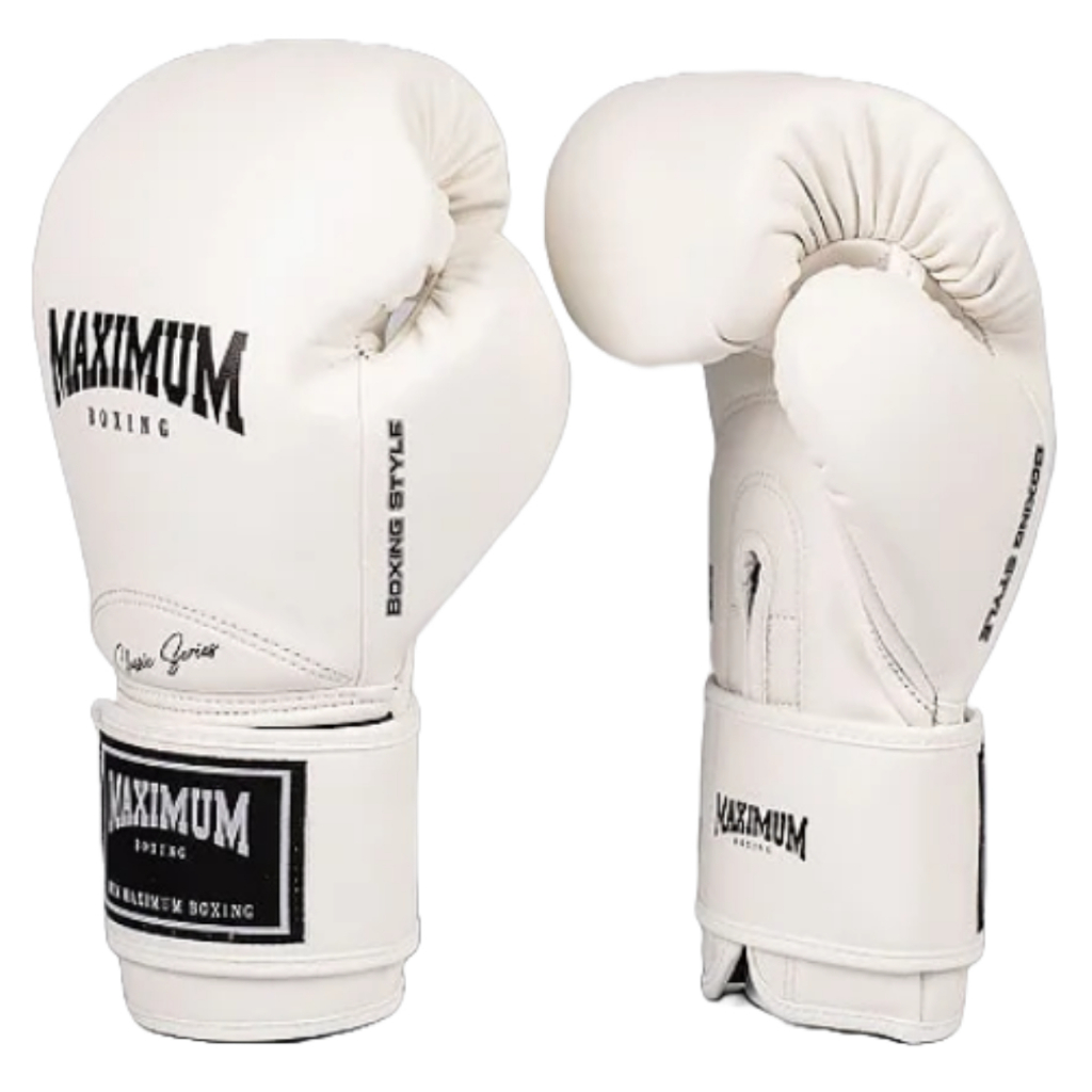LUVA BOXE MUAY THAI KICKBOXING NEW CLASSIC WHITE MAXIMUM