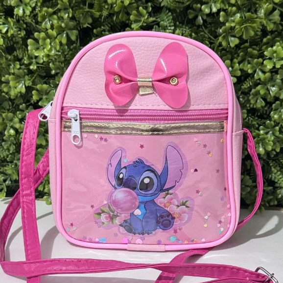 bolsinha infantil stich moda bolsa tiracolo transversal alça regulável passeios, escola