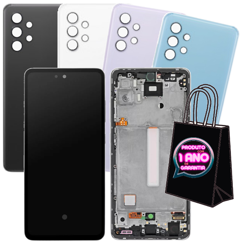 Kit Tela Frontal + Com Aro + Tampa Compatível Galaxy A52 4g A525m + Display Lcd + Oled Full Hd!