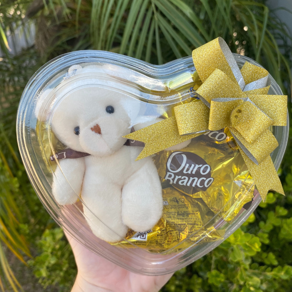 Chocolate Cesta Coração Chaveiro Ursinho +3UNI BomBom Lembrancinha / Páscoa / Namorados em Oferta na Shopee