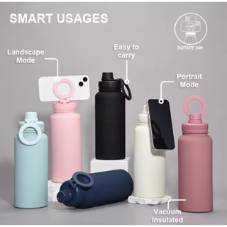Garrafa Térmica Magsafe 800ml Com Suporte com Imã Magnético Para Celular - ENVIO IMEDIATO em Oferta na Shopee