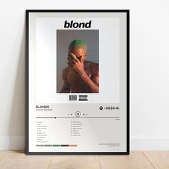 Quadro Placa MDF Spotify Álbum Frank Ocean Blonde Orange