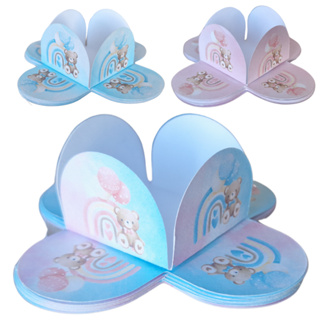 50 Forminhas 4 pétalas Chá Revelação Menino Menina Festas aniversários em Oferta na Shopee