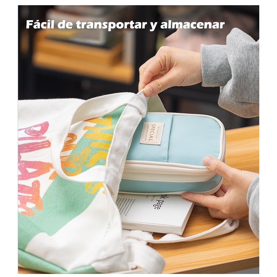 Saco de Lápis de Grande Capacidade Kawaii Caixa Dobrável Armazenamento de Cosméticos e Papelaria