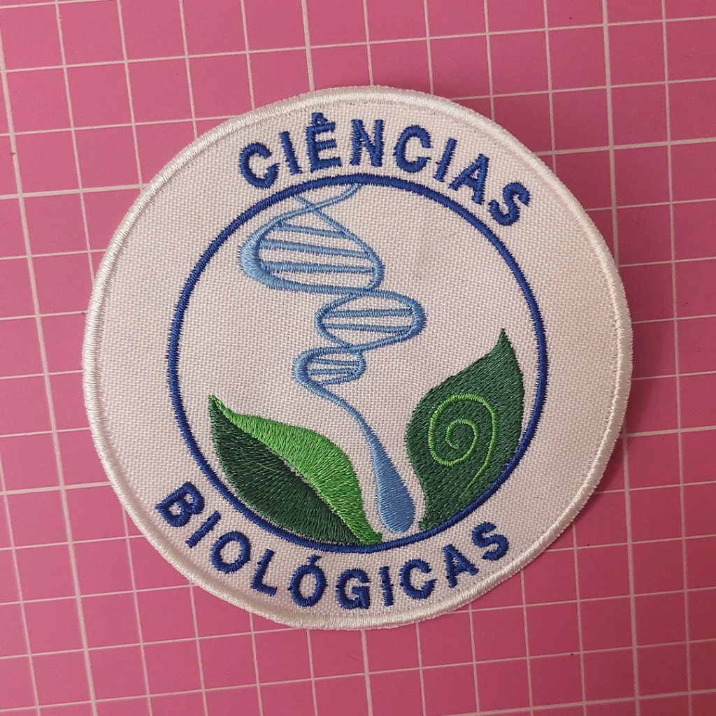 Profissão Bordado Ciências Biológicas Biologia Patch para Jalecos Termocolante ou Velcro Logomarca