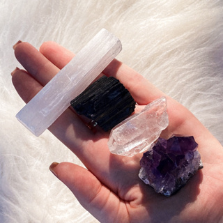 Kit de pedras cristais essenciais para carro, casa e bolsa proteção, purificação, limpeza, intuição em Oferta na Shopee