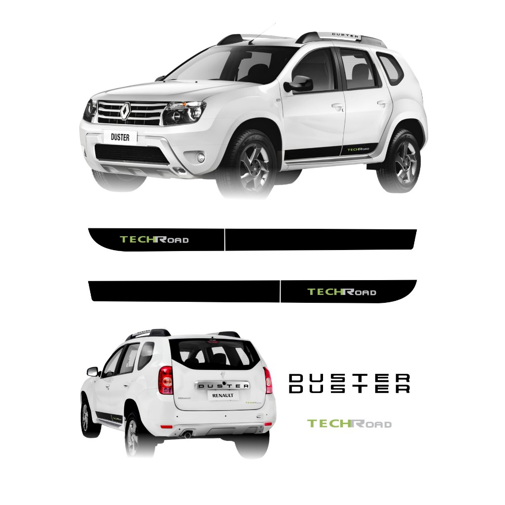 Kit Adesivos Duster Techroad Lateral  + Traseira E Rack Renault