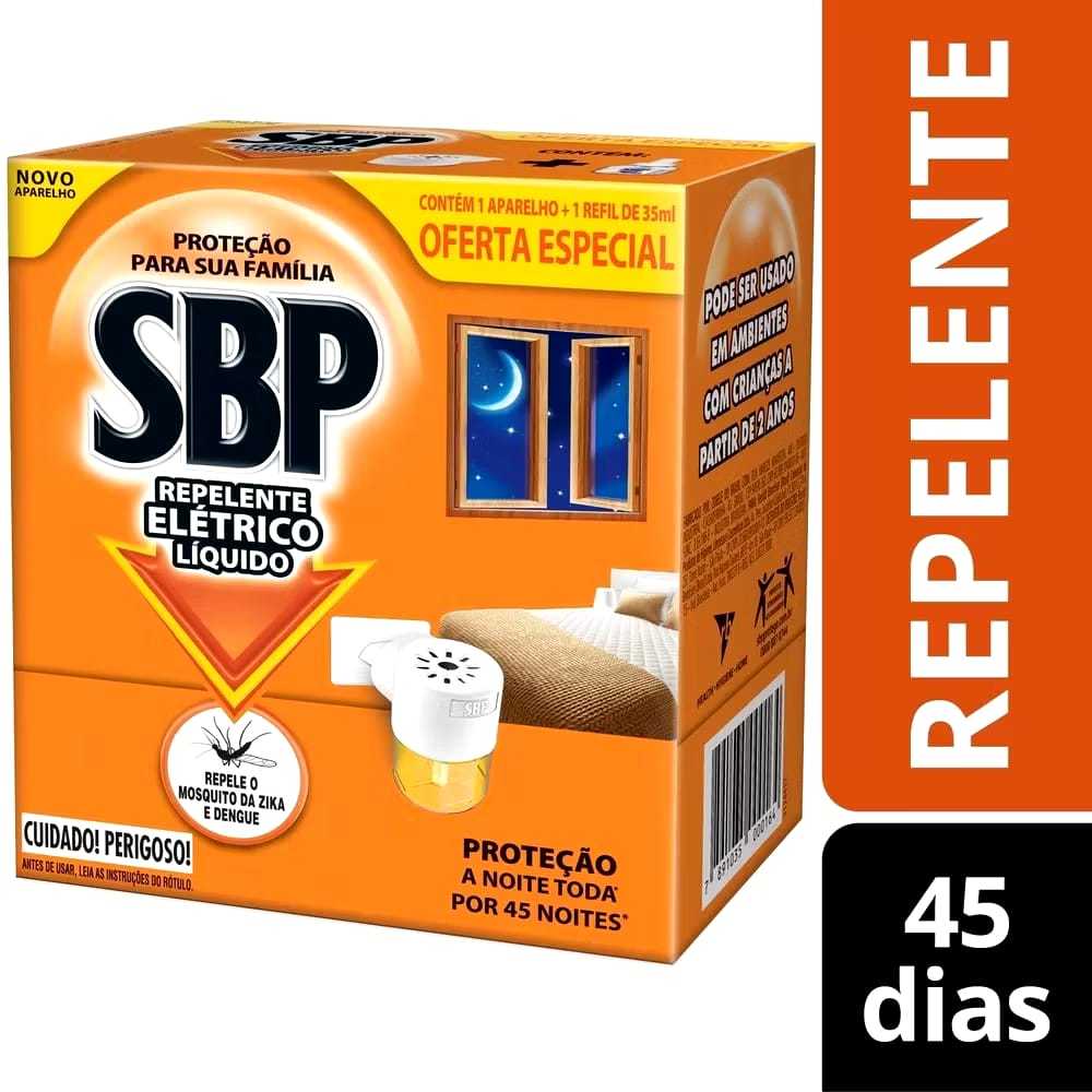 Repelente Eletrico liquido SBP 45 noites com aparelho + refil