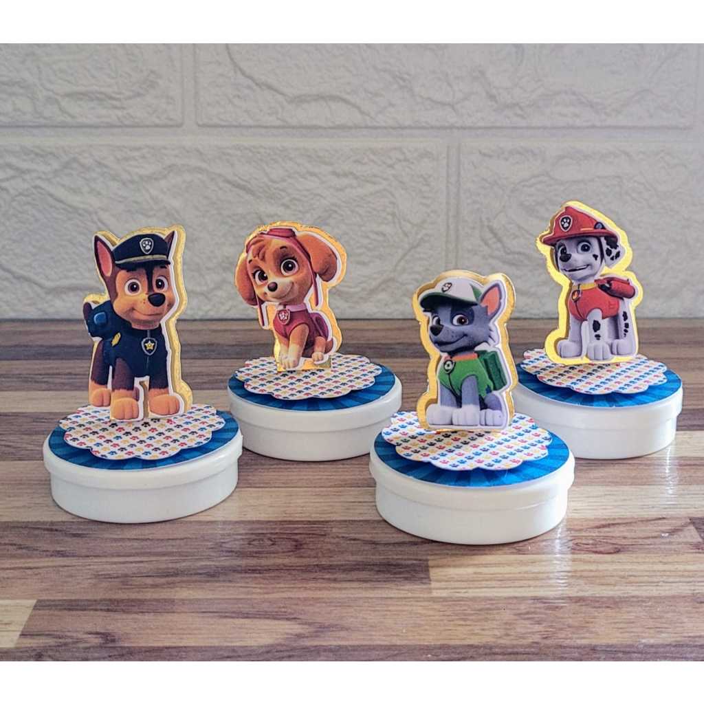 Aplique 3D para latinha Patrulha Canina - Festa Infantil - Lembrancinhas Personalizadas.