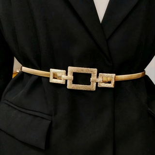 Cintos Finos Para Vestidos Elástico Trecho Feminino Cintura Cintos De Meta弹簧3个长方 em Oferta na Shopee