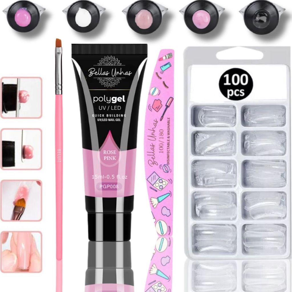Kit Polygel Poligel Alongamento Molde F1 Unhas Super Promoção - ENVIO IMEDIATO em Oferta na Shopee