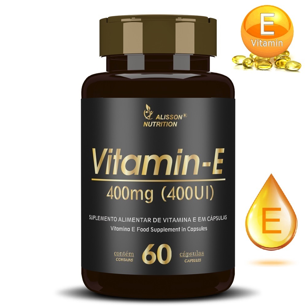 Vitamina E 400mg 400UI 60 capsulas softgels - Alisson Nutrition em Oferta na Shopee